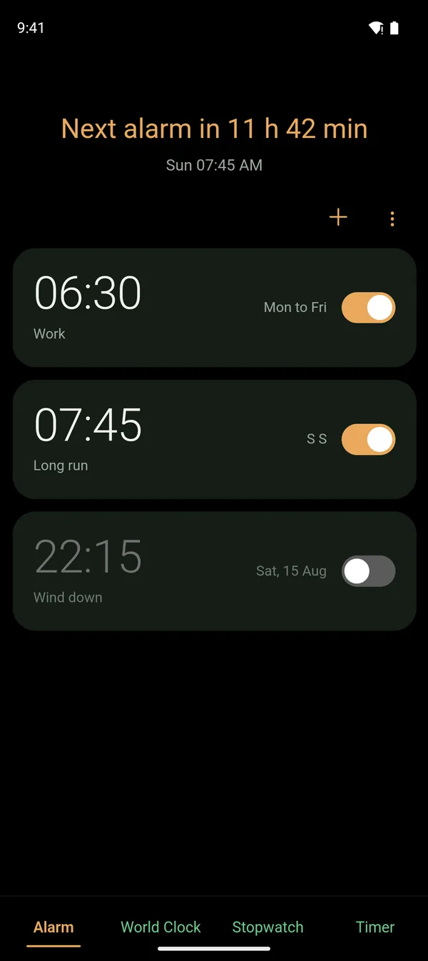 Clock — Alarms