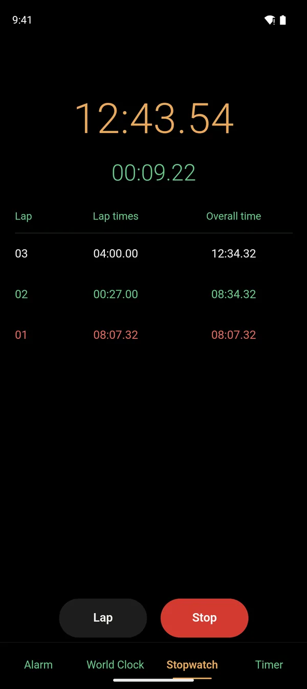 Clock — Stopwatch