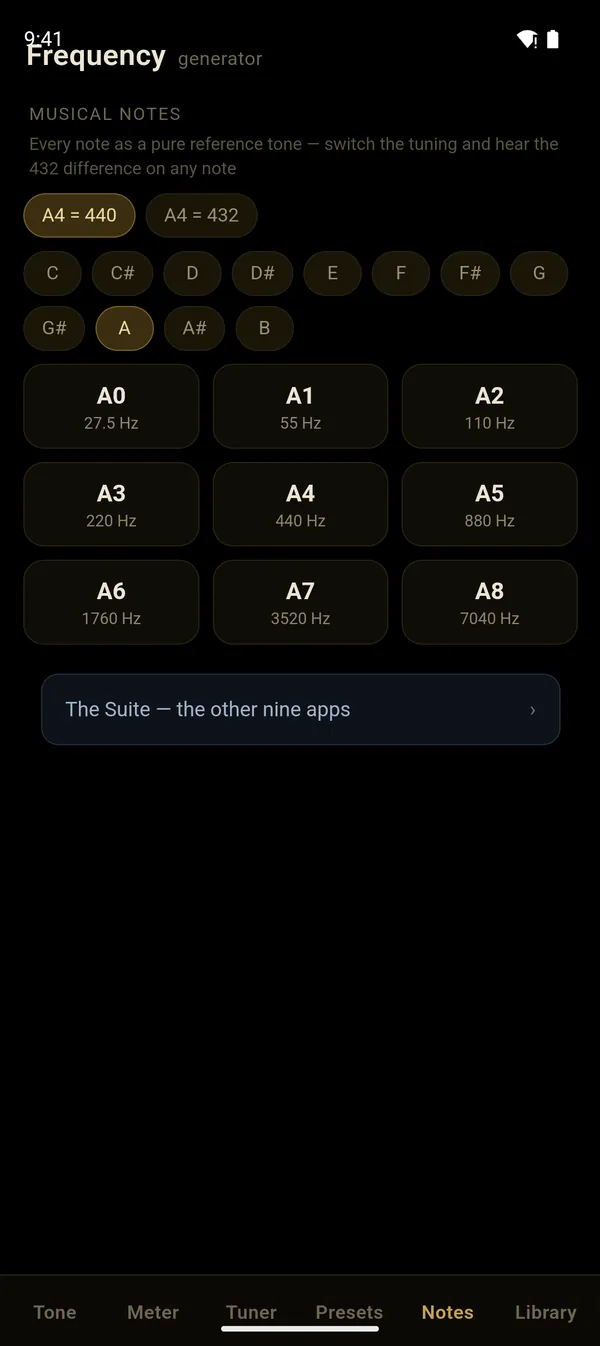 Frequency — Musical notes