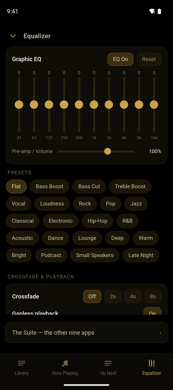 Player — Graphic EQ and presets