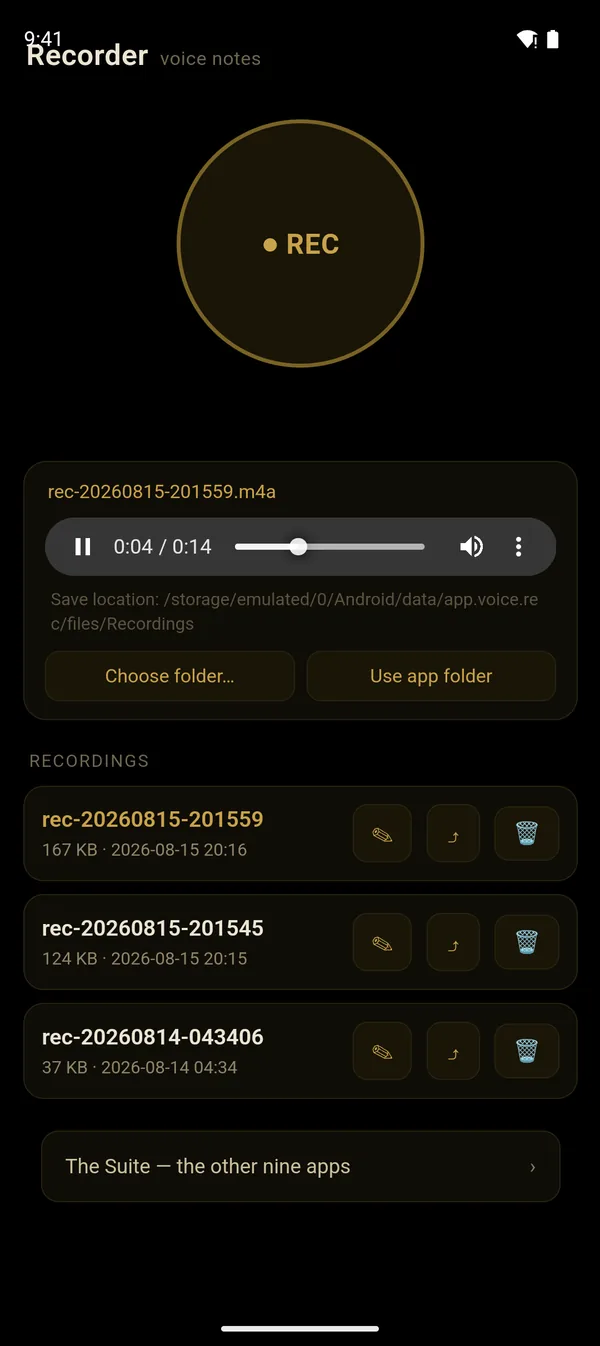 Recorder — Your recordings
