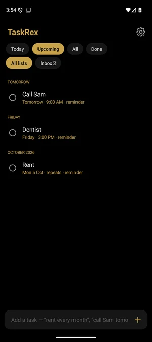 TaskRex — What is coming up
